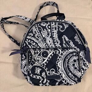 Vera Bradley Navy and White Paisley Backpack